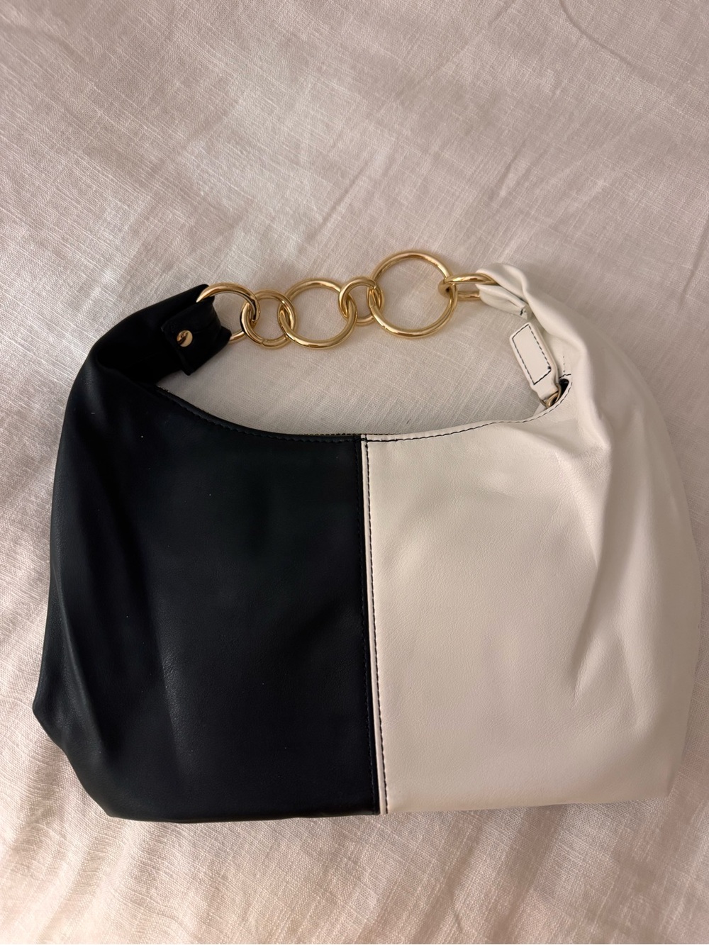 Urban Outfitters Black and White Two-Tone Chain Shoulder Bag